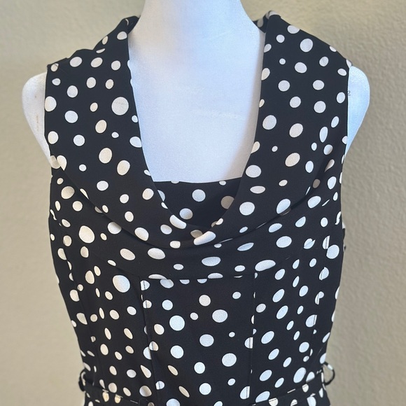 Spense Black and White Polka Dot Midi Dress - Picture 3 of 6